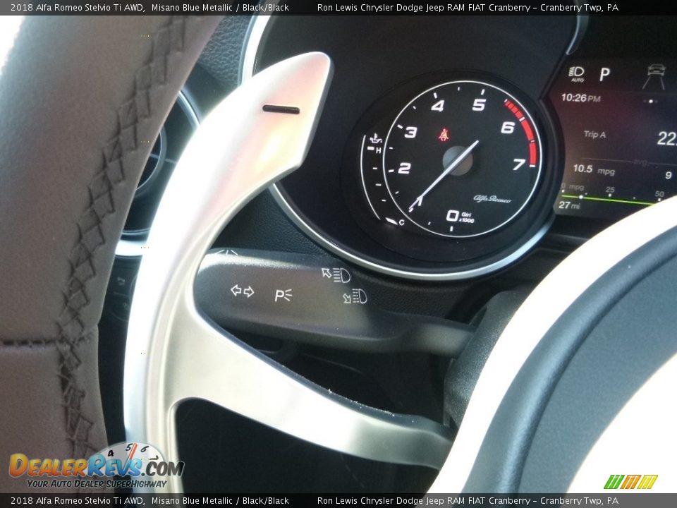 2018 Alfa Romeo Stelvio Ti AWD Misano Blue Metallic / Black/Black Photo #27