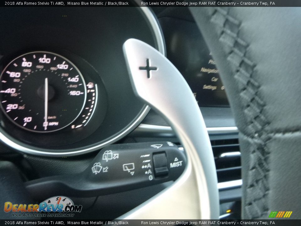 2018 Alfa Romeo Stelvio Ti AWD Misano Blue Metallic / Black/Black Photo #28