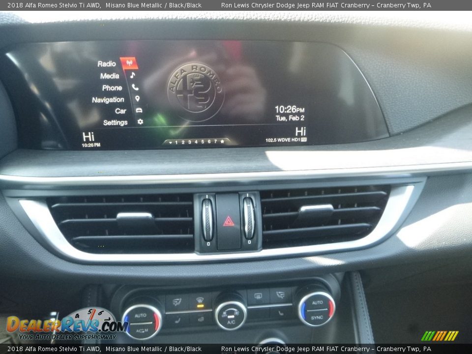 2018 Alfa Romeo Stelvio Ti AWD Misano Blue Metallic / Black/Black Photo #29