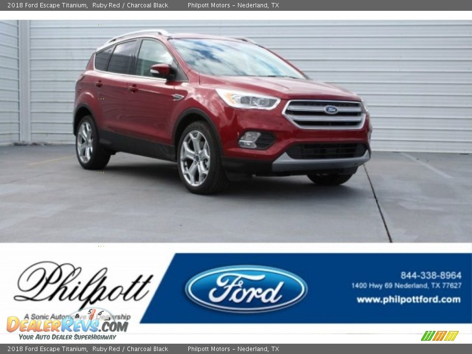 2018 Ford Escape Titanium Ruby Red / Charcoal Black Photo #1