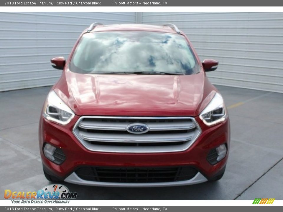 2018 Ford Escape Titanium Ruby Red / Charcoal Black Photo #2