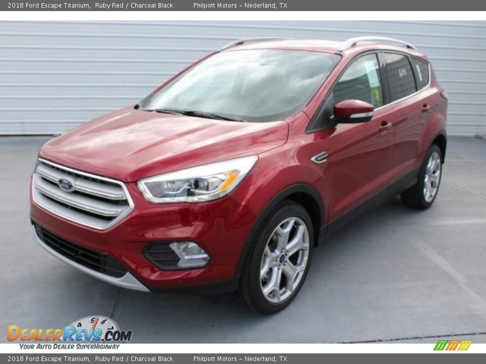 2018 Ford Escape Titanium Ruby Red / Charcoal Black Photo #3