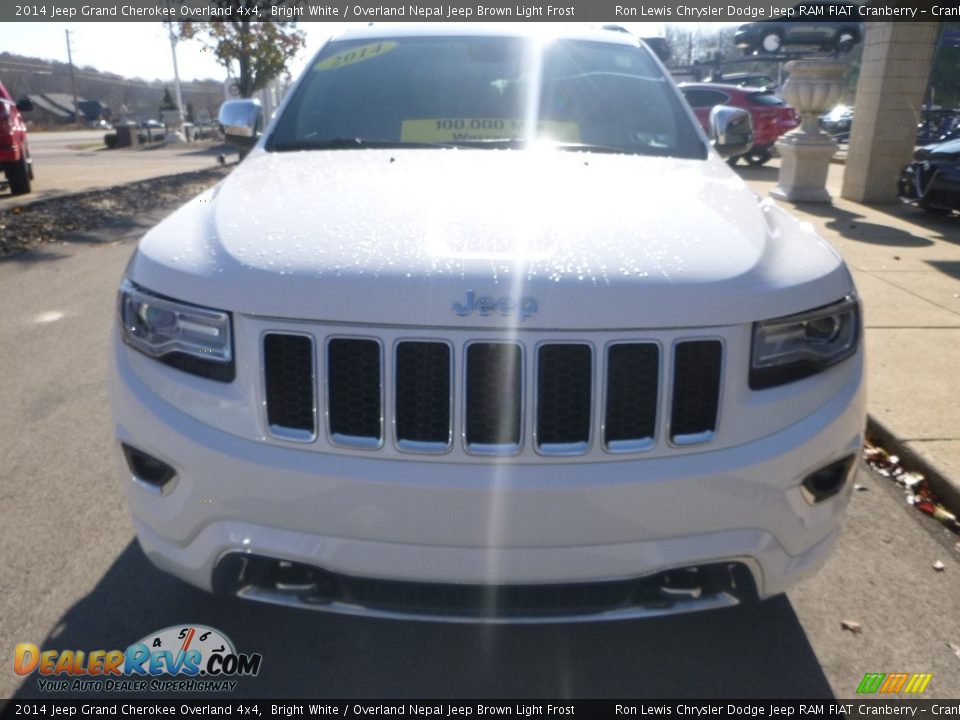 2014 Jeep Grand Cherokee Overland 4x4 Bright White / Overland Nepal Jeep Brown Light Frost Photo #4
