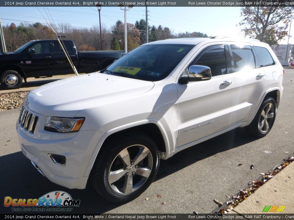 2014 Jeep Grand Cherokee Overland 4x4 Bright White / Overland Nepal Jeep Brown Light Frost Photo #5