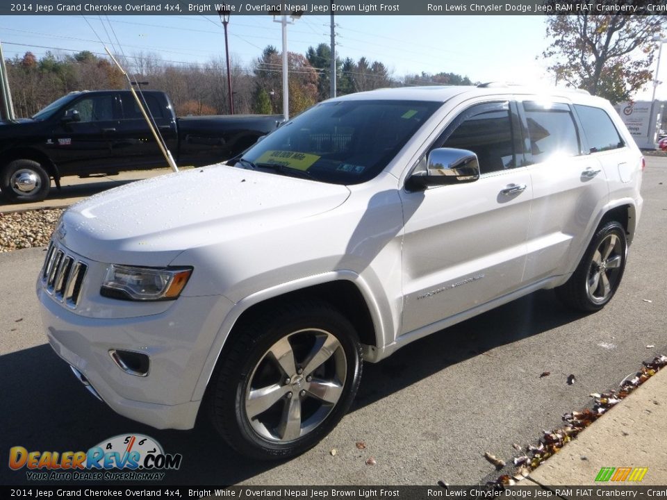 2014 Jeep Grand Cherokee Overland 4x4 Bright White / Overland Nepal Jeep Brown Light Frost Photo #5