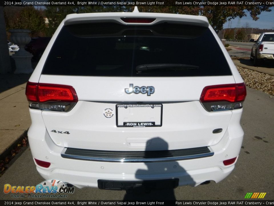 2014 Jeep Grand Cherokee Overland 4x4 Bright White / Overland Nepal Jeep Brown Light Frost Photo #8