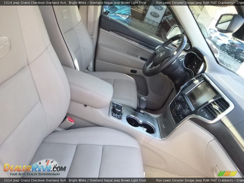 2014 Jeep Grand Cherokee Overland 4x4 Bright White / Overland Nepal Jeep Brown Light Frost Photo #11