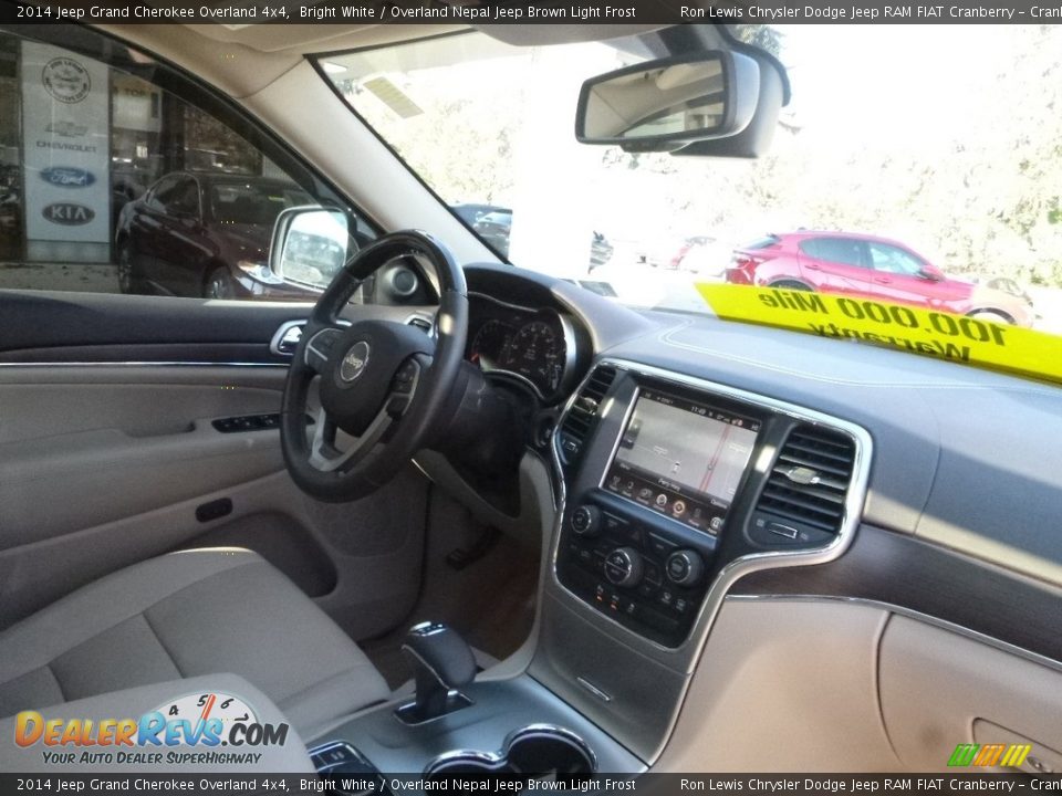 2014 Jeep Grand Cherokee Overland 4x4 Bright White / Overland Nepal Jeep Brown Light Frost Photo #12
