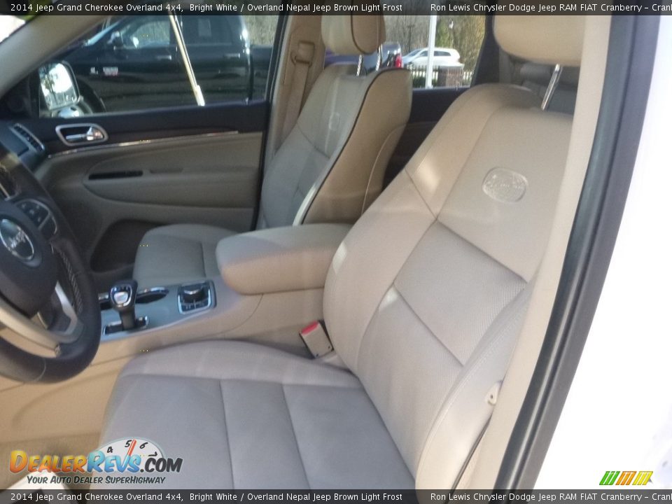2014 Jeep Grand Cherokee Overland 4x4 Bright White / Overland Nepal Jeep Brown Light Frost Photo #15