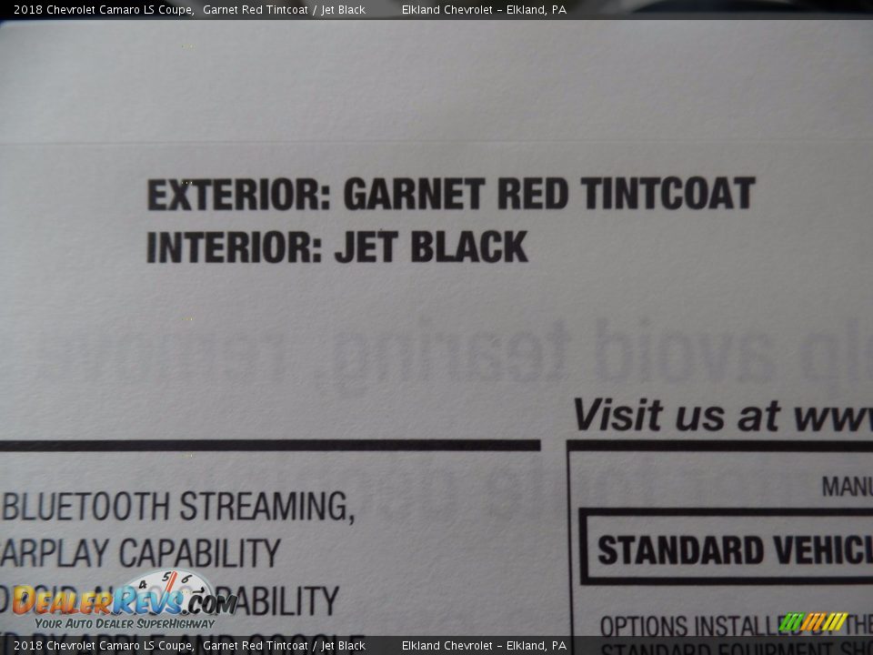 2018 Chevrolet Camaro LS Coupe Garnet Red Tintcoat / Jet Black Photo #34