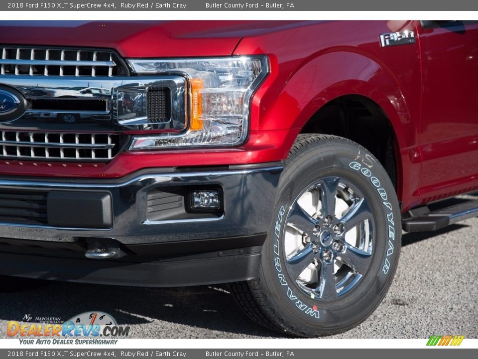 2018 Ford F150 XLT SuperCrew 4x4 Ruby Red / Earth Gray Photo #2