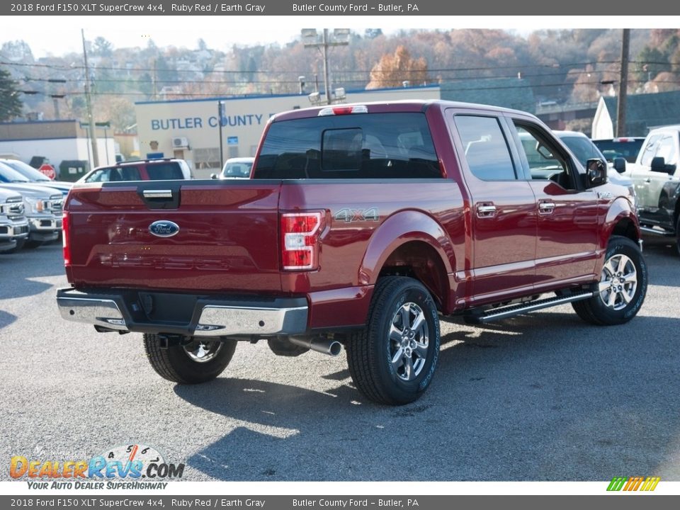 2018 Ford F150 XLT SuperCrew 4x4 Ruby Red / Earth Gray Photo #7