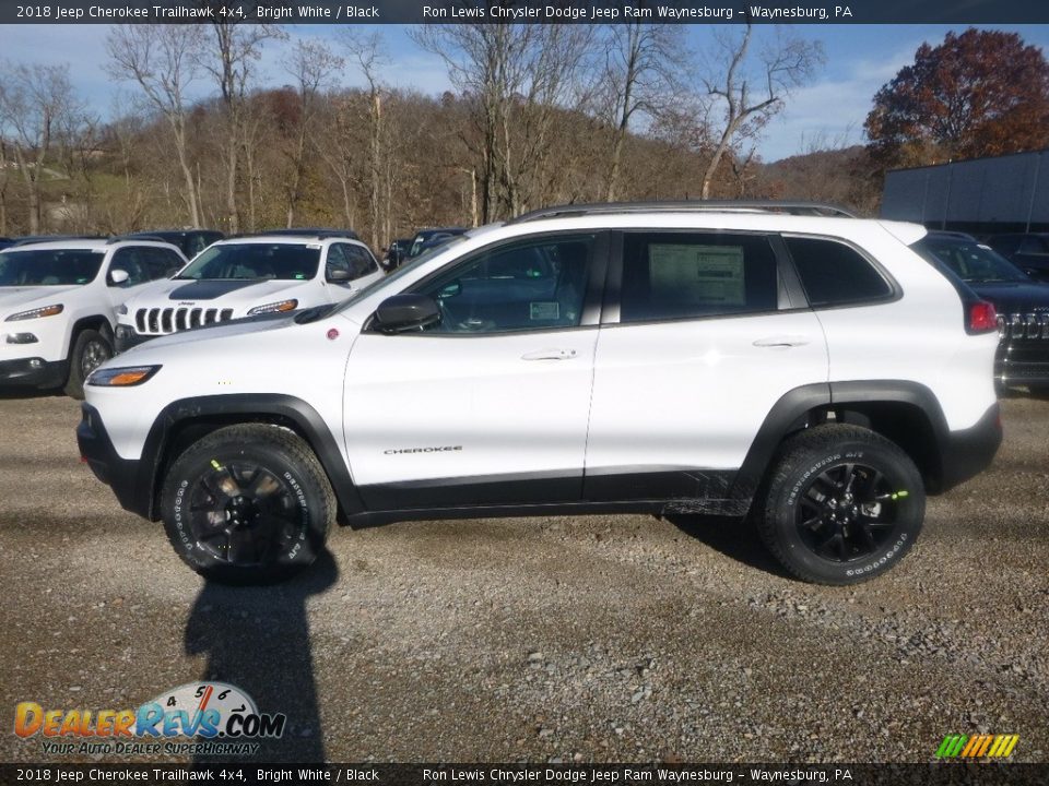 2018 Jeep Cherokee Trailhawk 4x4 Bright White / Black Photo #2