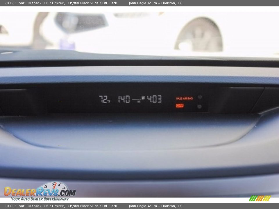 2012 Subaru Outback 3.6R Limited Crystal Black Silica / Off Black Photo #31