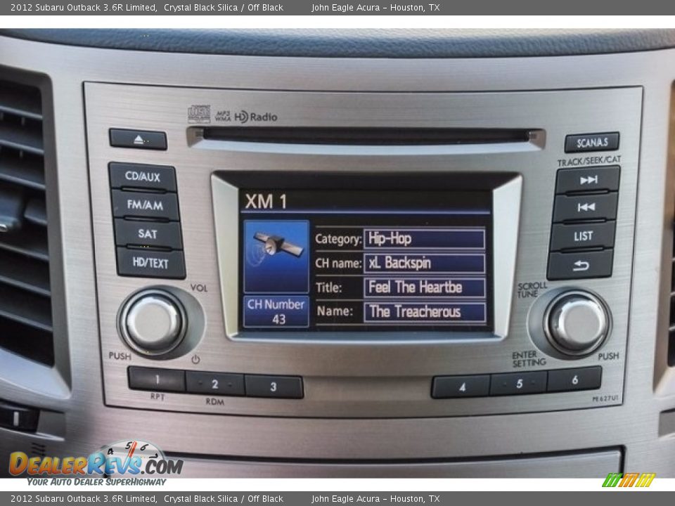 2012 Subaru Outback 3.6R Limited Crystal Black Silica / Off Black Photo #32