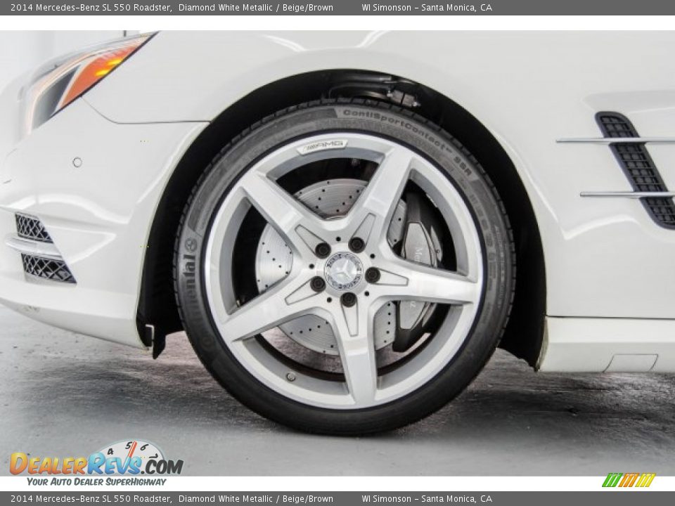 2014 Mercedes-Benz SL 550 Roadster Diamond White Metallic / Beige/Brown Photo #9
