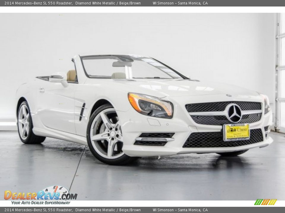 2014 Mercedes-Benz SL 550 Roadster Diamond White Metallic / Beige/Brown Photo #12