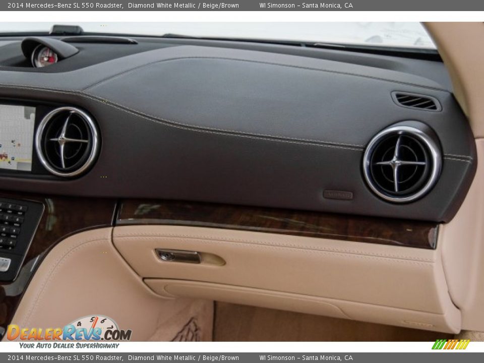 2014 Mercedes-Benz SL 550 Roadster Diamond White Metallic / Beige/Brown Photo #25