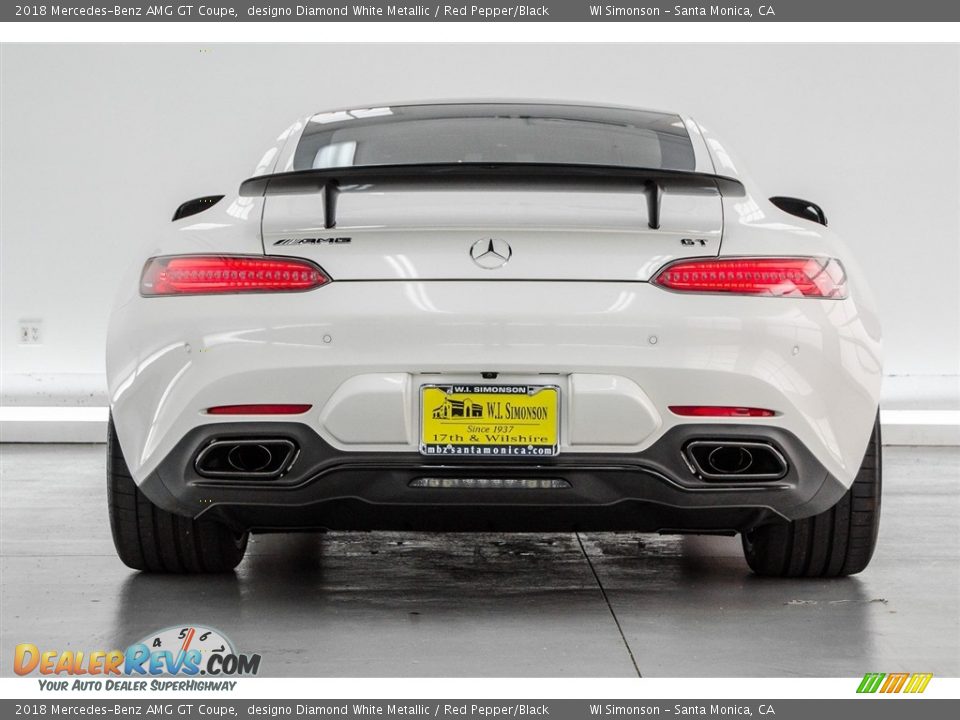 2018 Mercedes-Benz AMG GT Coupe designo Diamond White Metallic / Red Pepper/Black Photo #3