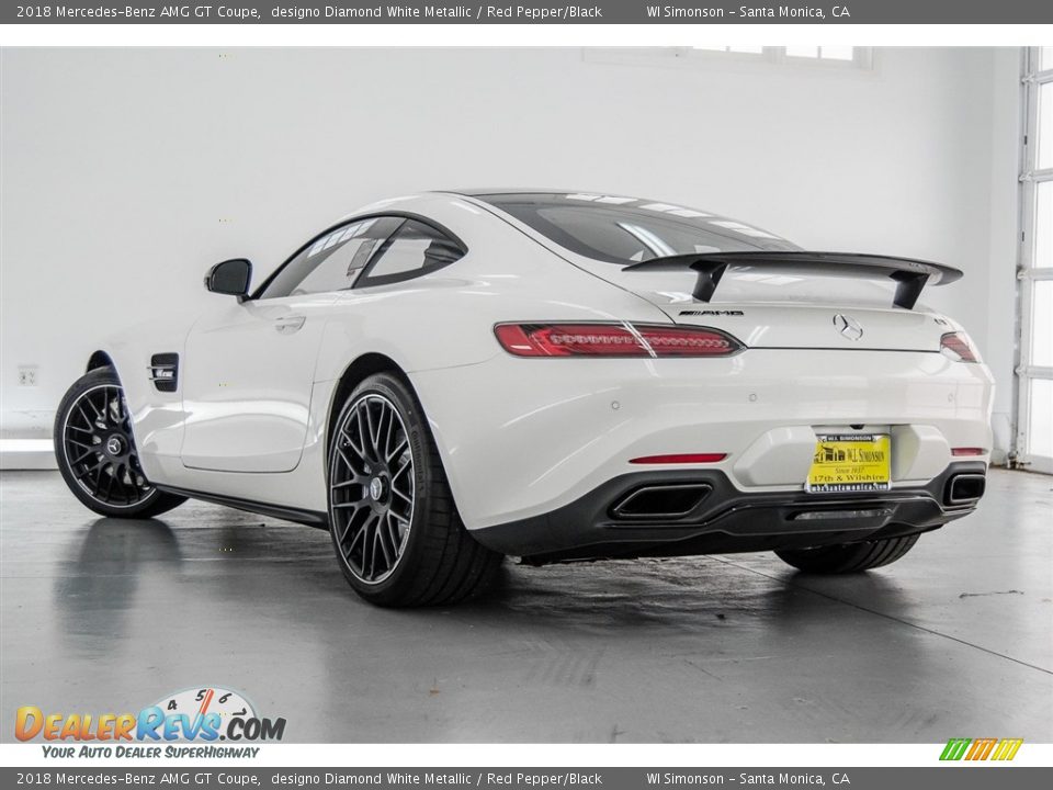 2018 Mercedes-Benz AMG GT Coupe designo Diamond White Metallic / Red Pepper/Black Photo #10