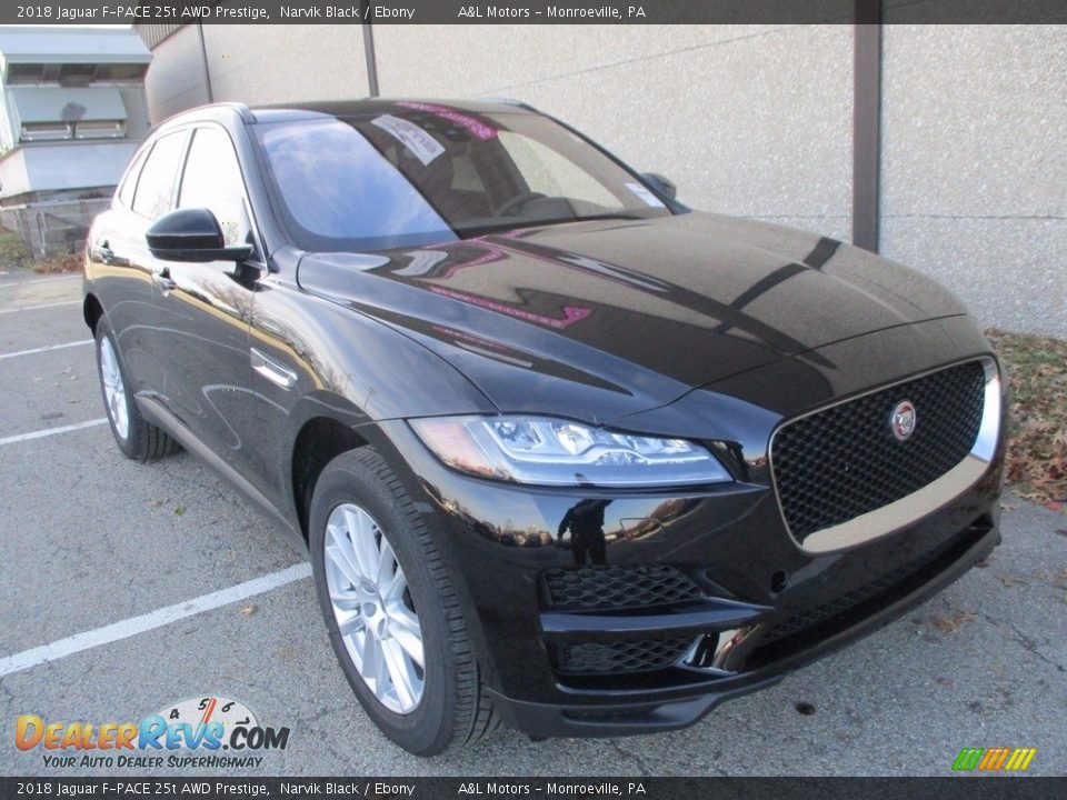 2018 Jaguar F-PACE 25t AWD Prestige Narvik Black / Ebony Photo #6