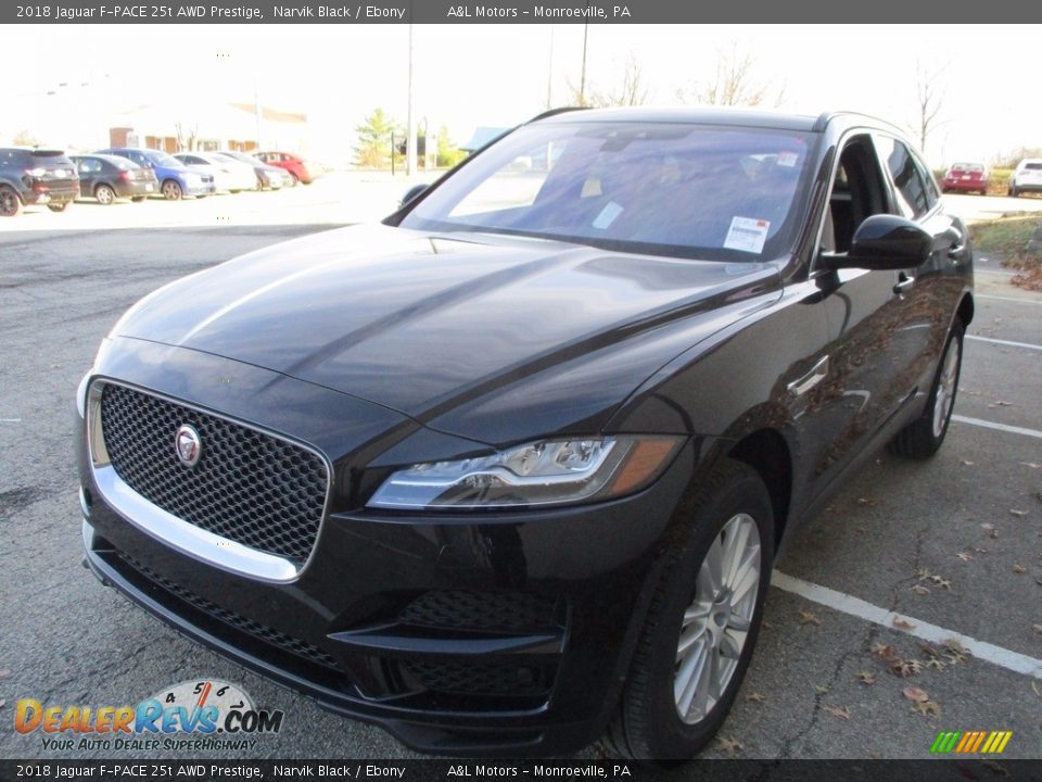 2018 Jaguar F-PACE 25t AWD Prestige Narvik Black / Ebony Photo #8