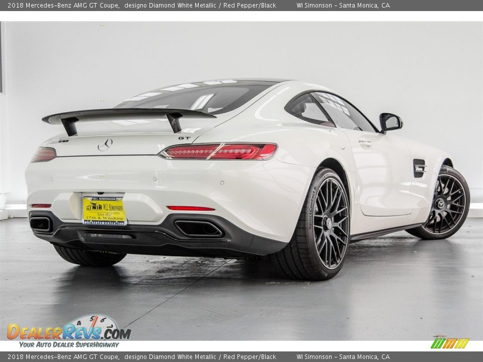 2018 Mercedes-Benz AMG GT Coupe designo Diamond White Metallic / Red Pepper/Black Photo #16