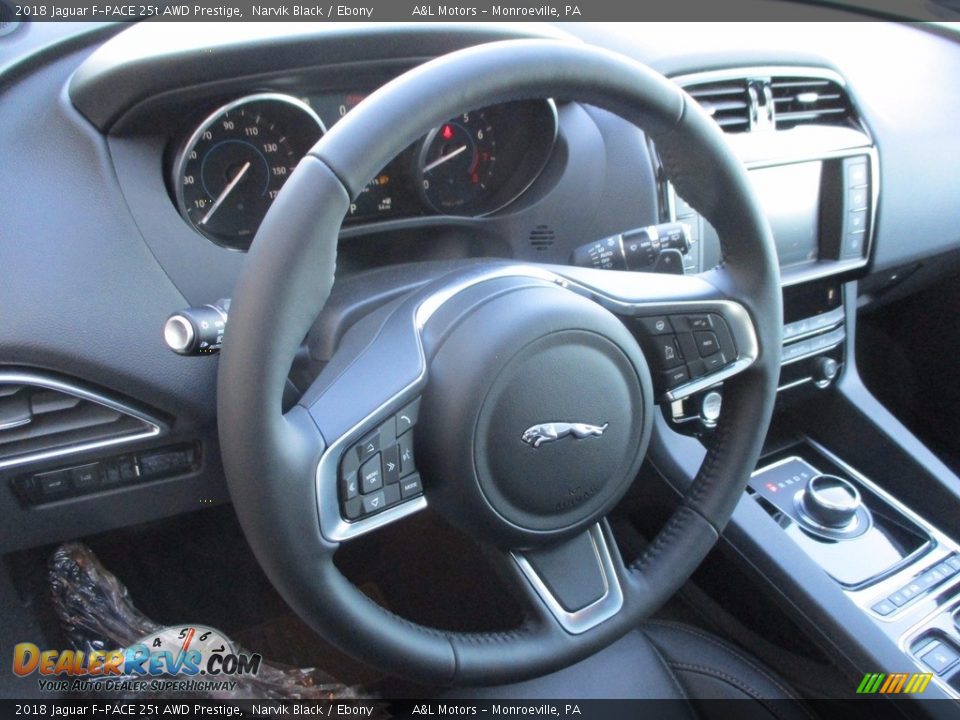 2018 Jaguar F-PACE 25t AWD Prestige Narvik Black / Ebony Photo #12