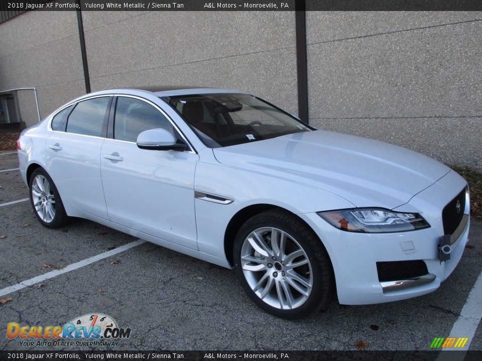 2018 Jaguar XF Portfolio Yulong White Metallic / Sienna Tan Photo #1