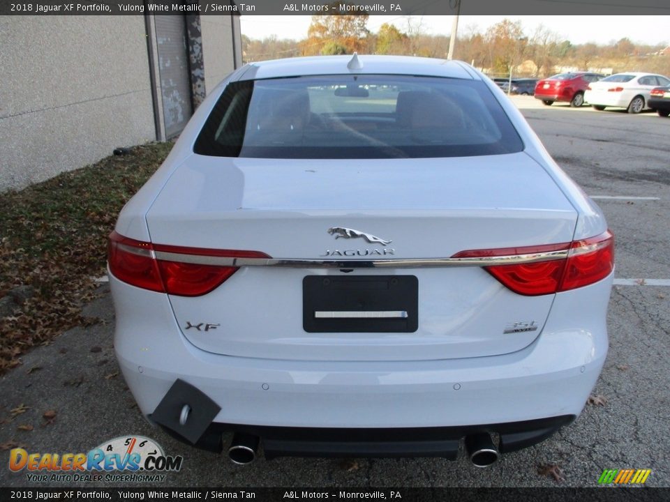 2018 Jaguar XF Portfolio Yulong White Metallic / Sienna Tan Photo #4