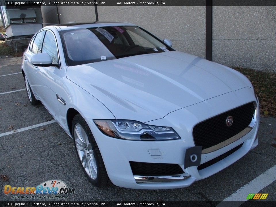 2018 Jaguar XF Portfolio Yulong White Metallic / Sienna Tan Photo #6
