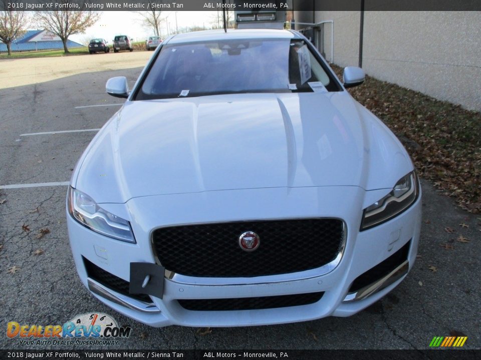 2018 Jaguar XF Portfolio Yulong White Metallic / Sienna Tan Photo #7