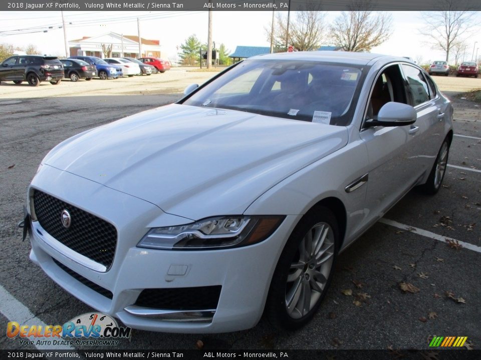 2018 Jaguar XF Portfolio Yulong White Metallic / Sienna Tan Photo #8