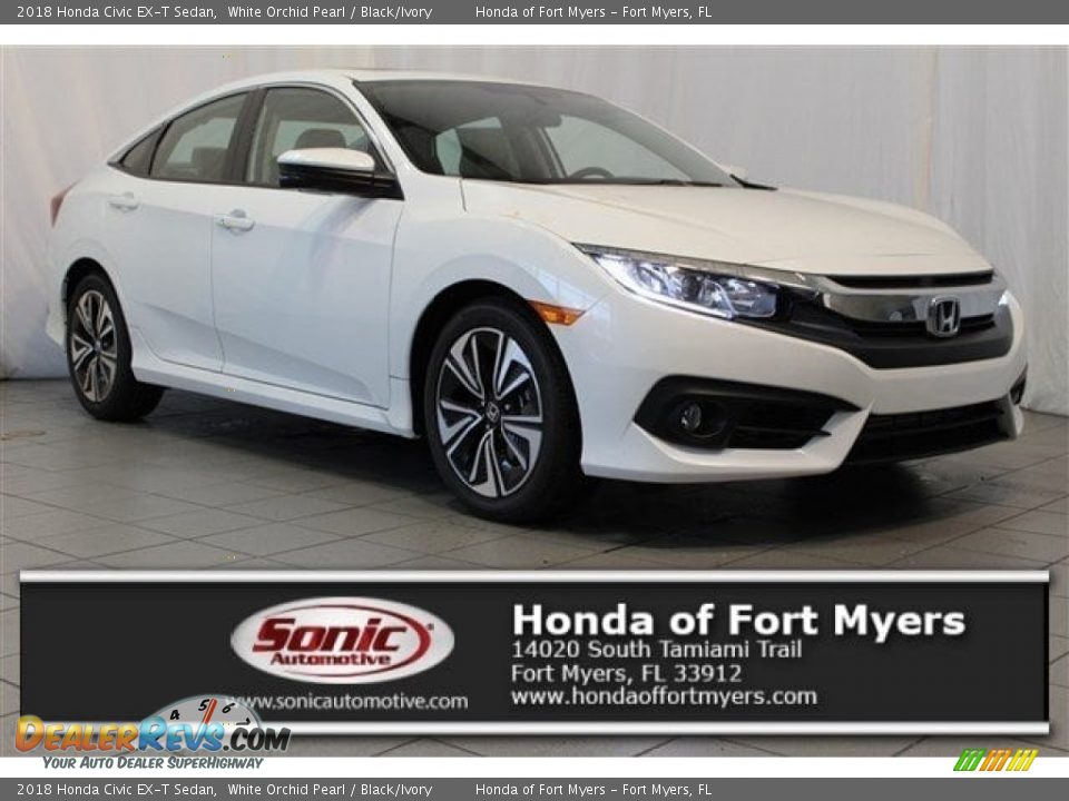 2018 Honda Civic EX-T Sedan White Orchid Pearl / Black/Ivory Photo #1