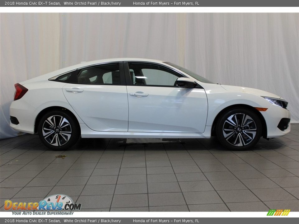 2018 Honda Civic EX-T Sedan White Orchid Pearl / Black/Ivory Photo #3