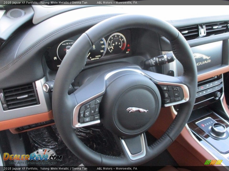 2018 Jaguar XF Portfolio Yulong White Metallic / Sienna Tan Photo #13