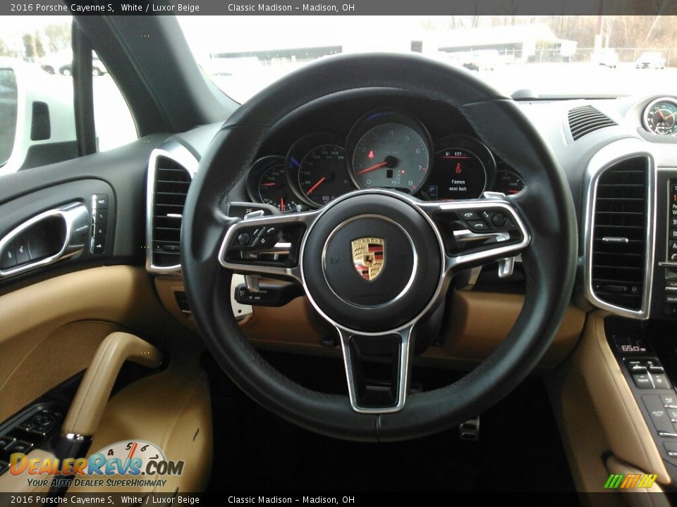 2016 Porsche Cayenne S White / Luxor Beige Photo #11