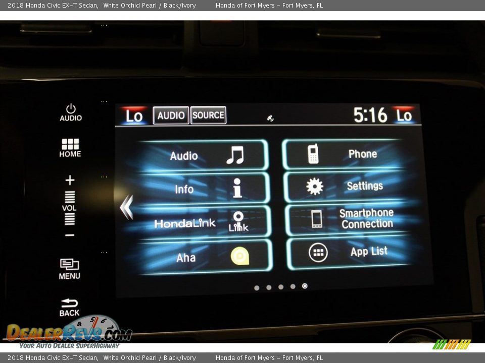 2018 Honda Civic EX-T Sedan White Orchid Pearl / Black/Ivory Photo #15