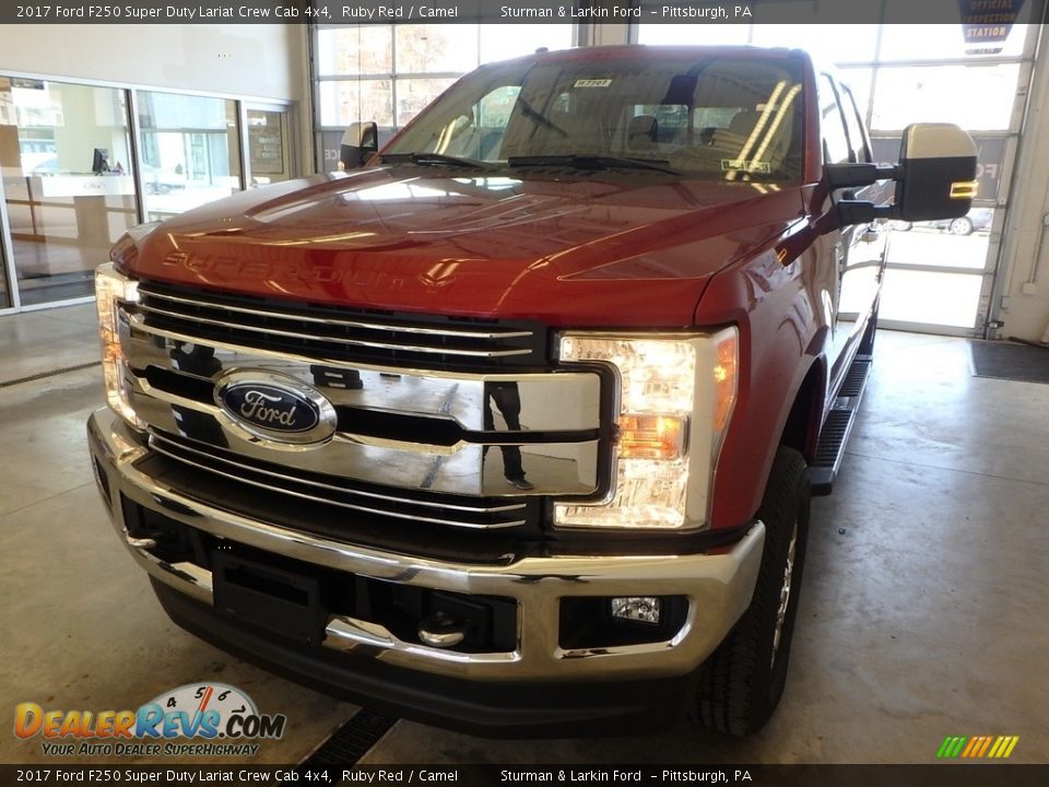 2017 Ford F250 Super Duty Lariat Crew Cab 4x4 Ruby Red / Camel Photo #4