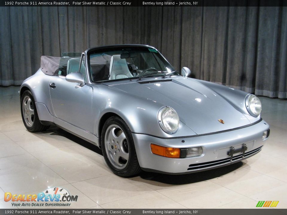 1992 Porsche 911 America Roadster Polar Silver Metallic / Classic Grey Photo #3