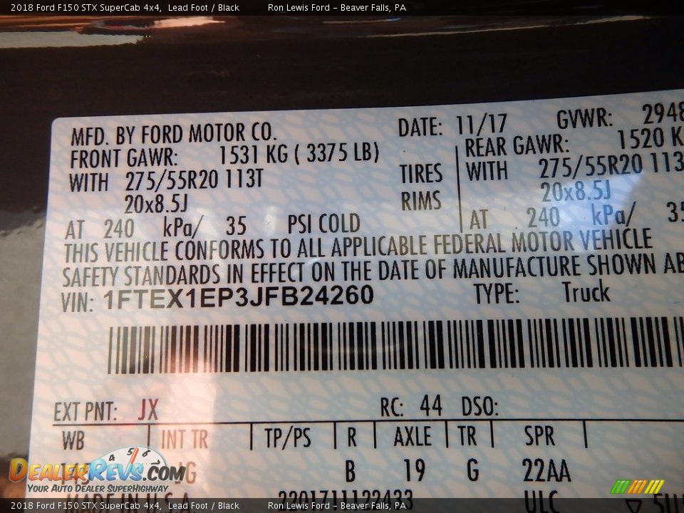 2018 Ford F150 STX SuperCab 4x4 Lead Foot / Black Photo #14