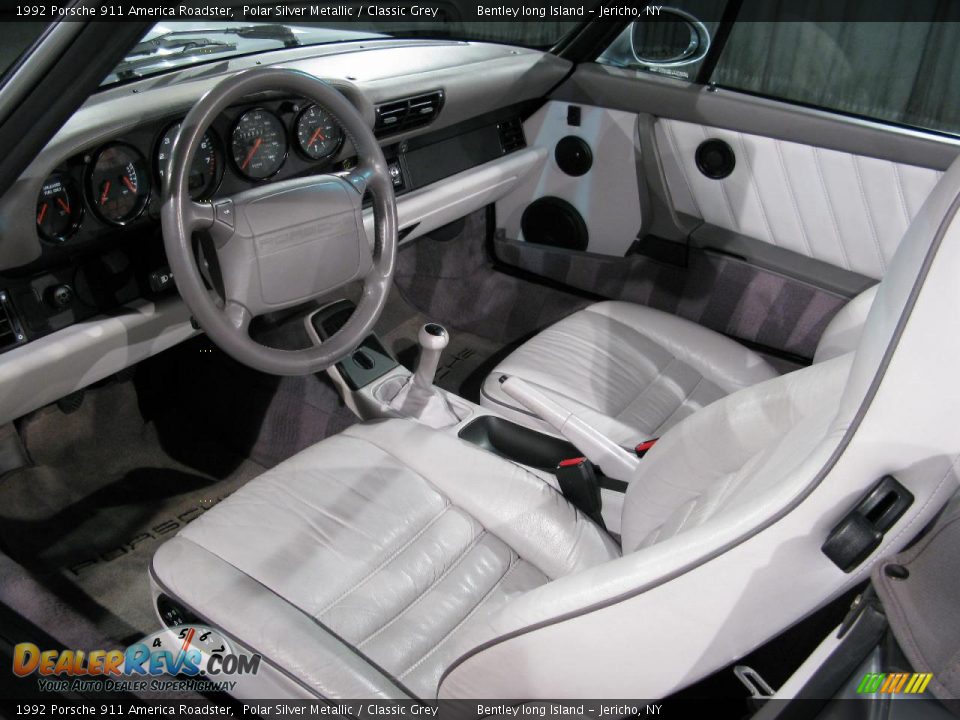 1992 Porsche 911 America Roadster Polar Silver Metallic / Classic Grey Photo #6