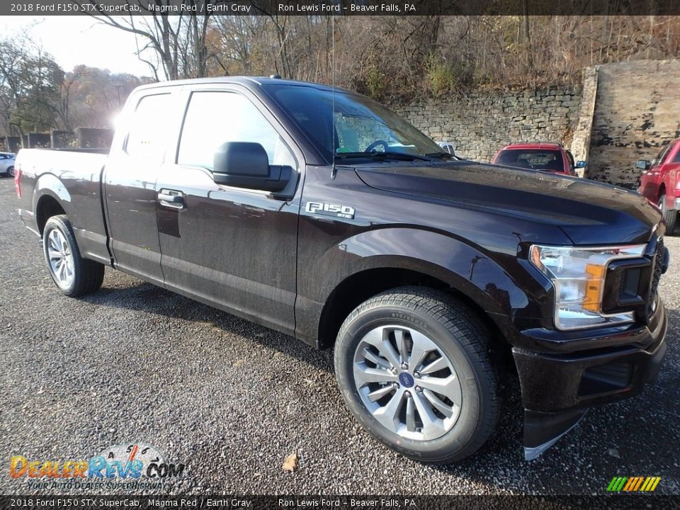 2018 Ford F150 STX SuperCab Magma Red / Earth Gray Photo #8