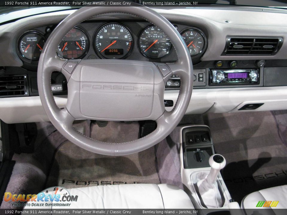 1992 Porsche 911 America Roadster Polar Silver Metallic / Classic Grey Photo #7