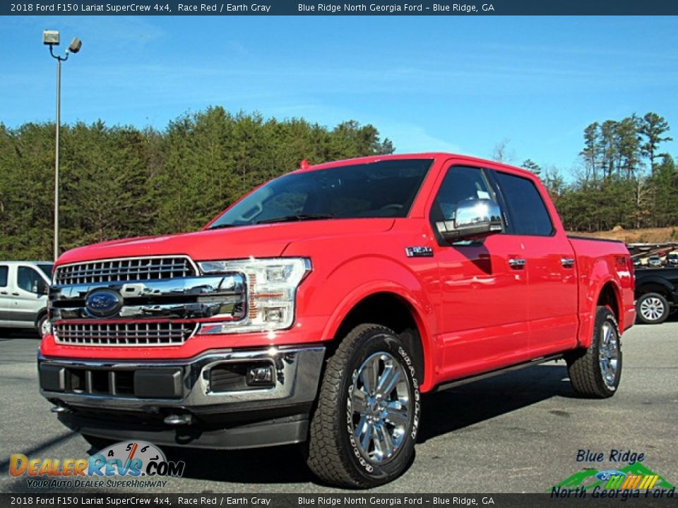 2018 Ford F150 Lariat SuperCrew 4x4 Race Red / Earth Gray Photo #1