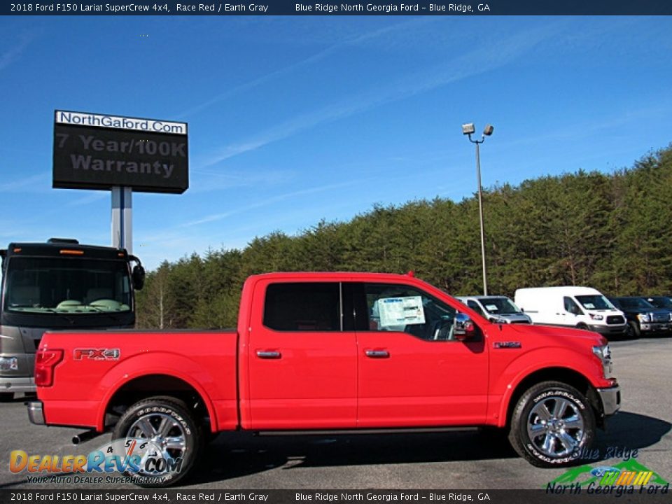2018 Ford F150 Lariat SuperCrew 4x4 Race Red / Earth Gray Photo #6