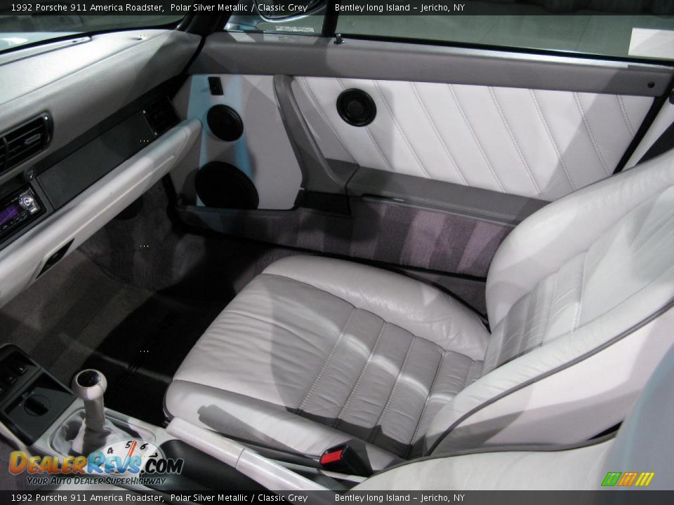 1992 Porsche 911 America Roadster Polar Silver Metallic / Classic Grey Photo #12
