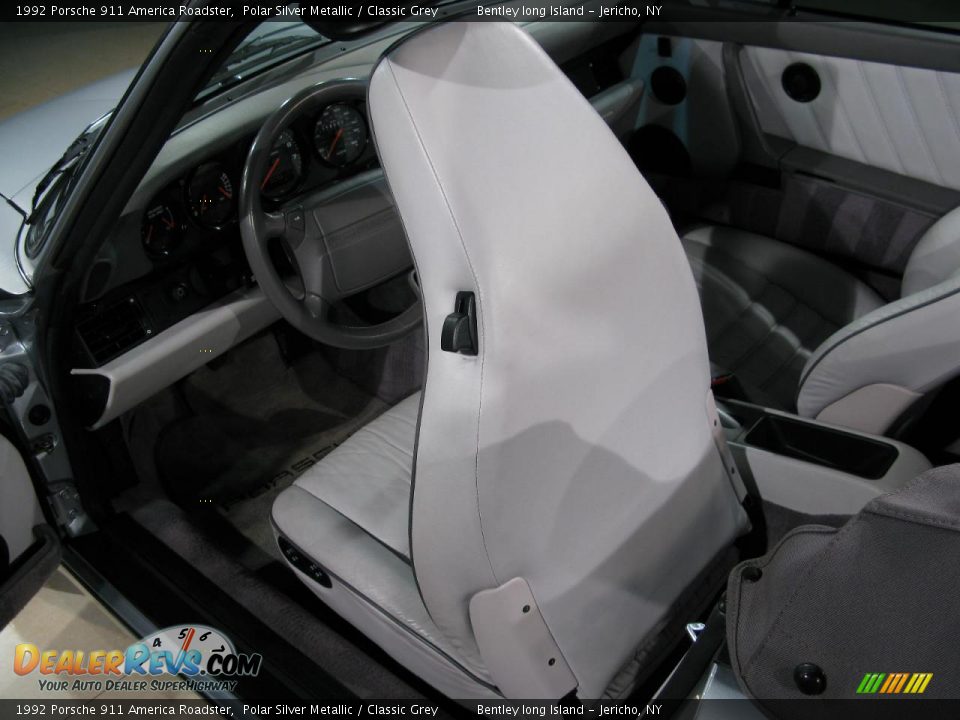 1992 Porsche 911 America Roadster Polar Silver Metallic / Classic Grey Photo #14