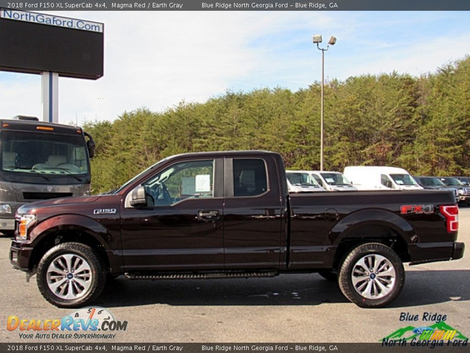 2018 Ford F150 XL SuperCab 4x4 Magma Red / Earth Gray Photo #2