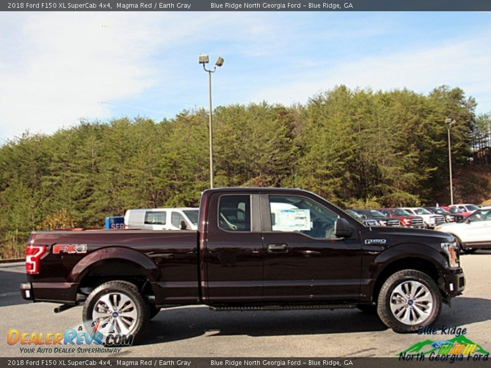 2018 Ford F150 XL SuperCab 4x4 Magma Red / Earth Gray Photo #6